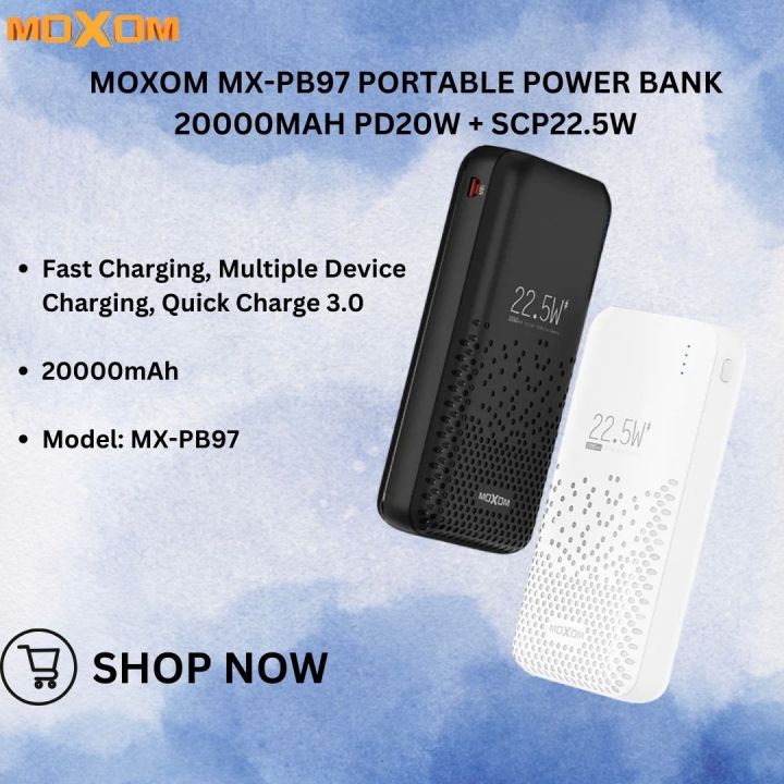 MOXOM MX-PB97 PORTABLE POWER BANK 20000MAH