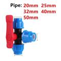 20/25/32/40/50mm PVC PE Tap Water Splitter Plastic Quick Valve Connector Garden Agriculture Irrigation Water Fittings. 