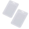2pcs Simple Transparent Plastic Name Card Cover Bank Card Holder. 