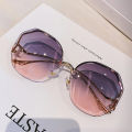 RTBOFY Retro Polygon Framless Trim Sunglasses for Women Gradient Color. 