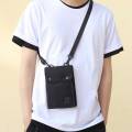 【BestGO】import mini small size cross body bag sling bag shoulder bag neck bag wallet passport holder for mobile cell phone for men women Unisex teenager student casual fashion travel Fabric cloth waterproof vertical thin black green grey. 