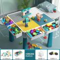 Compatible with Lego Children's Building Block Table Multifunctional Baby Building Block Chair Educational Early Learning Assembly Large Particle Building Block Toy. 