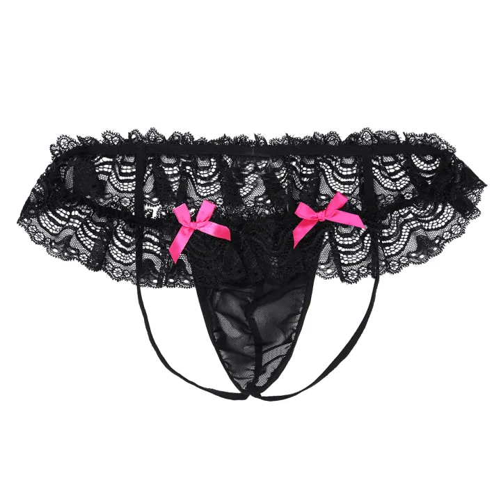 Beautiful%20Night%20Sissy%20Nightwear%20for%20Mens%20Lingerie%20Sissy%20Crossdresser%20Set%20Unlined%20Bra%20Top%20with%20Lace%20Bowknot%20Butt%20Jockstrap%20s%20-%20Image%203