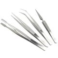 4Pcs/Set Tweezer Electronic & Nail Art Stainless Steel Curved Straight tool Forceps Cutting Pliers Pincers Pincette Maintenance Tool. 