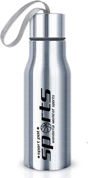 Sports Single Wall Glossy Stainless Steel Refrigerator Water Bottle (Steel) 750 ml Bottle