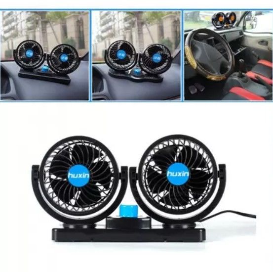 Mitchell 12V DC Double Head Cooling Electric Car Fan for Dashboard 360 ...
