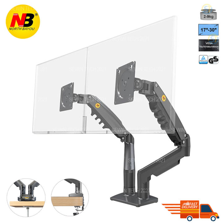NB%20F160%20Dual%20Monitor%20Arm%20Gas%20Spring%20360%20Degree%20Desktop%2017"-30"%20Ergonomic%20Dual%20Arm%20Monitor%20Mount%20Bracket%20-%20Image%202