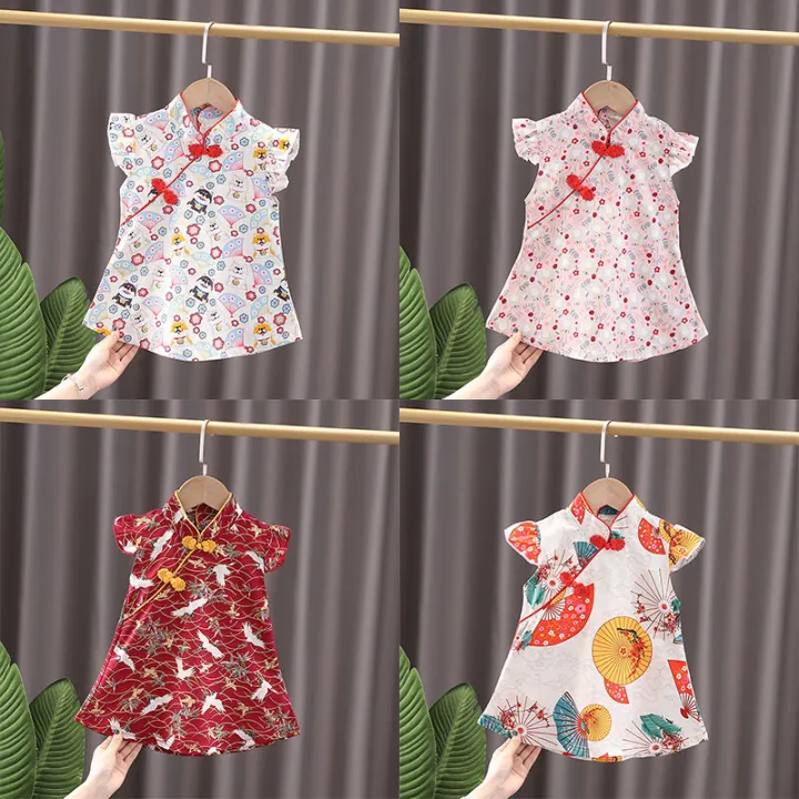 Wisebaby%20CNY%20Baby%20Girls%20Retro%20Cheongsam%20Dress%20Kids%20Floral%20Chinese%20Style%20Traditional%20Dress%20Girl%20Cotton%20Breathable%20Crane%20Cheongsam%20-%20Image%203