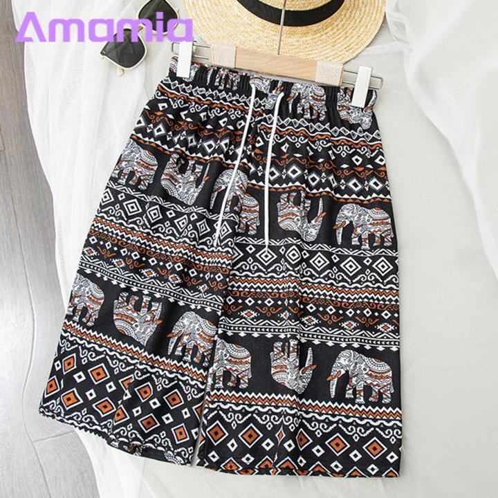 Retro%20Elephant%20Print%20Shorts%20Thailand%20Elephant%20Print%20Summer%20Shorts%20Comfortable%20Vacation%20Beachwear%20for%20Women%20in%20Asia%20Thai%20Elephant%20Pattern%20Shorts%20-%20Image%203