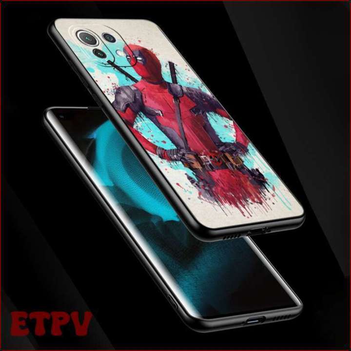 [Etpv] Black anti-hero Deadpool backpack for Xiaomi mi 12 11 Lite 5g NE 10 Pro 9t a2plus 11T 13Ultra 10S 10t silicon phone k40s ☆