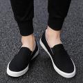 Men Women Casual Slip on Canvas Shoes Flats Driving White Loafer Shoes. 