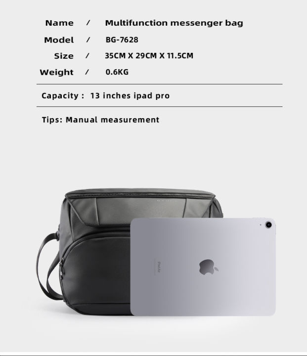 BANGE%207628%20Premium%20Quality%20Anti%20Theft%20YKK%20Zipper%20Water%20Repellent%2013inch%20Tablet%20Bag%20Travel%20Office%20School%20Work%20Daily%20Bag%20Messenger%20bag%20bags%20for%20girls,%20bags%20for%20men,%20traveling%20bag,%20laptop%20bag%20-%20Image%204