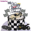 Racing Motorcycle Birthday Cake Per Checkered Flag Racing Theme Cake Decoration Boy Racing Birthday Party Supplies Cake Decor. 