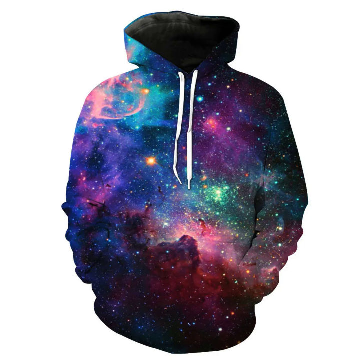 Hoodie Men and Women Stars 3D Printed Space Galaxy Sweatshirt Autumn and Winter Men and Women Pullover Large Size Hoodie