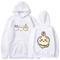 Chiikawa Kawaii Emoticon Hoodies Front and Back Sweaters Printing Funko Pop Hoody Soft Winter Clothes Long-sleeved Sweatshirts. 