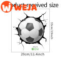 【WEJA】3D Broken Wall Football Stickers Home Decoration For Boy Baby Bedroom Decor Pvc Livingroom S-adhesive Wallpaper Wallart Mural. 