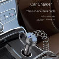 KOKKO Car Charger QC 3.0/3.1A Fast Charging USB Charger Dual Ports With 3 In 1 Charging Cable Car Phone Charger For Smartphones. 