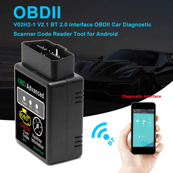 HH OBD ELM327 Bluetooth OBD2 OBDII CAN BUS Check Engine Car Auto Diagnostic Scanner Tool Interface Adapter For Android PC