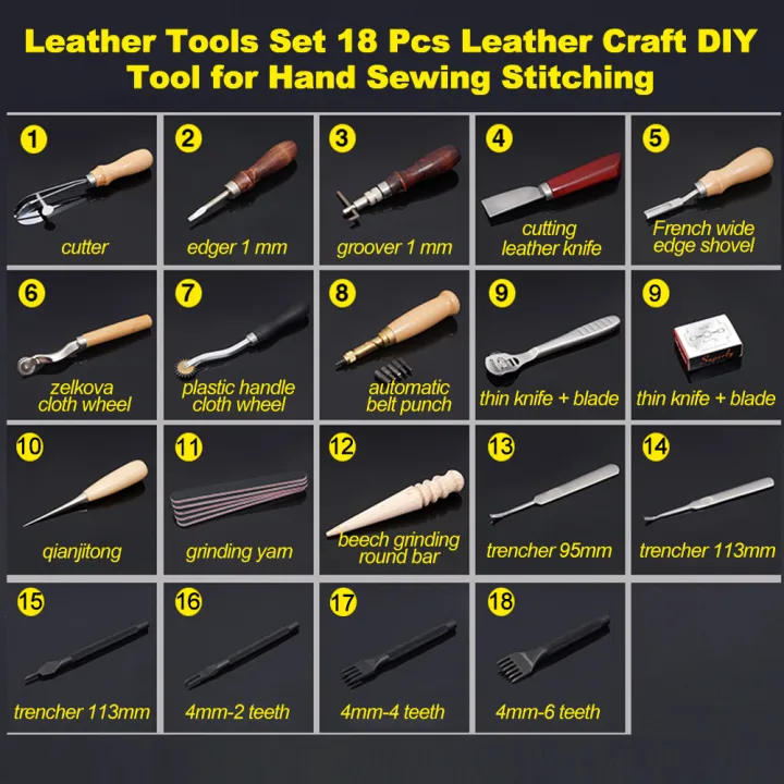 Migeet%20Sewing%20Craft%20&%20Leather%20Tools%20Set%2018%20Pcs%20Leather%20Craft%20DIY%20Tool%20for%20Hand%20Sewing%20Stitching,Stamping%20Set%20and%20Saddle%20Making,Stitching%20Carving%20Working%20-%20Image%203