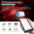 Handheld Android 13.0 POS PDA Terminal Support 1D 2D Barcode Scan 4G BT with 5.5 Inch Touchscreen 58mm Width Thermal Label Print. 