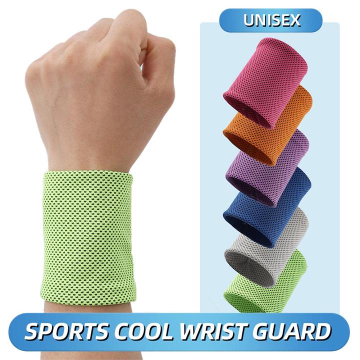 FG 1PC Summer Ice Cooling Wrist Sweatband Tennis Sport Wristband Volleyball Gym Wrist Brace Support Sweat Band Towel Wrist Protect #449968