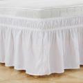 Elastic Polyester Bed Ruffle Skirt Easy Fit Spread Cover Valance Bedroom Home Comfortable Soft Breathable. 