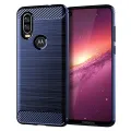 lthmy for Motorola Moto One Vision Case Carbon Fiber TPU Soft Silicone Back Cover Armor Phone Case Casing. 