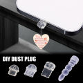 2pcs DIY Anti Dust Plug Transparent Charge Port Dust Plugs For iPhone Type C Android 3.5mm Stopper Protector Cap Mobile Phone Pendant. 