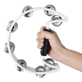 Half Moon Tambourine Musical Instrument Percussion Drum & Guitar Playing (White). 