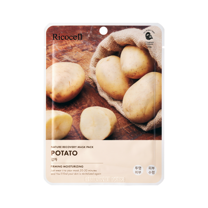 Ricocell Potato Essence Korean Facial Mask Sheet 1Pcs Moisture Face Mask Sheet Skin Care For Women & Men