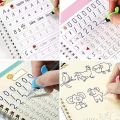 Sank Magic Practice Copybook with 1 Pen 10 refills+ 1 pen case,4 pcs Reusable Handwriting Magic Practice Copybook for Children, Alphabet Number Math Drawing Tracing Book. 