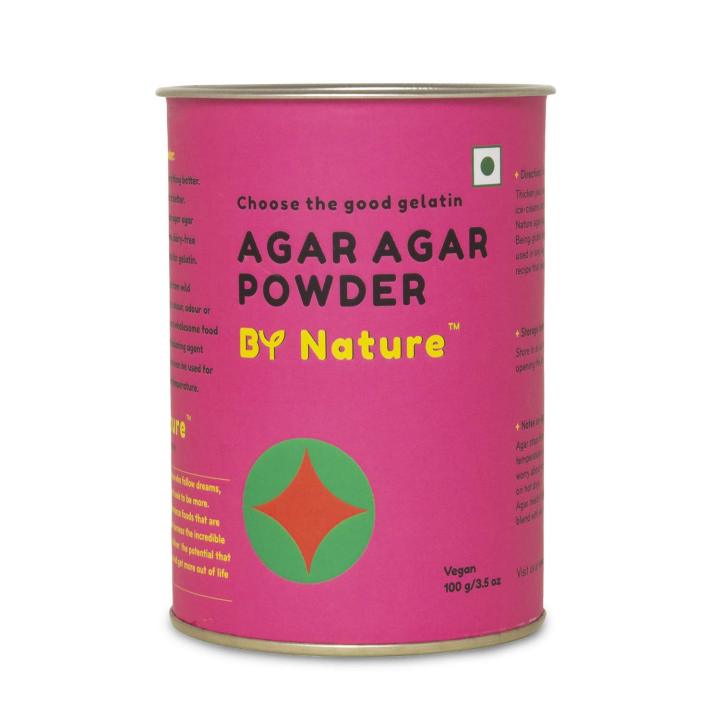 By Nature Agar Agar Powder (100g) | Vegetarian Gelatin Alternative | Gluten-Free and Dairy Free | China Grass Powder from Wild Seaweed | Ideal as a Vegan Stabilizer, Thickener, and Flavour Enhancer    (FROM INDIA) SAM