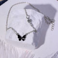 Light Luxury Hundred Black Butterfly Pendant Necklace Temperament Collarbone Chain Female. 