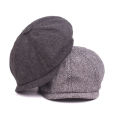 Men Beret Vintage Herringbone Tweed Peaky Blinders Hat Newsboy Beret Hat Spring Flat Peaked Beret Hats Dark Grey. 