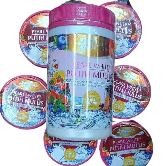 Boisson Poudre Pearl White Pinky Plus Jamu Jelita - Collagène, Astaxanthine, 400g