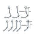 1PC Titanium Nose Stud L-Shape Nariz Studs Screws Nose Ring Hoop Piercings Gem Nostril Earring Stud Piercings Fashion Jewelry. 
