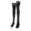 Lace Silicone Latex Stockings Ladies Black Faux Leather Thigh High Medias Women's Long Stockings Plus Size Leg Warmers. 
