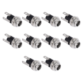 10pcs DC Power Supply Jack Socket Female Panel Mount Connector 5.5x2.1mm New. 