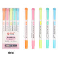 5 Colors Dual Tip Highlighter Pens Broad Chisel and Fine Tips Marker Pen for for School Students Office Home Supplies. 