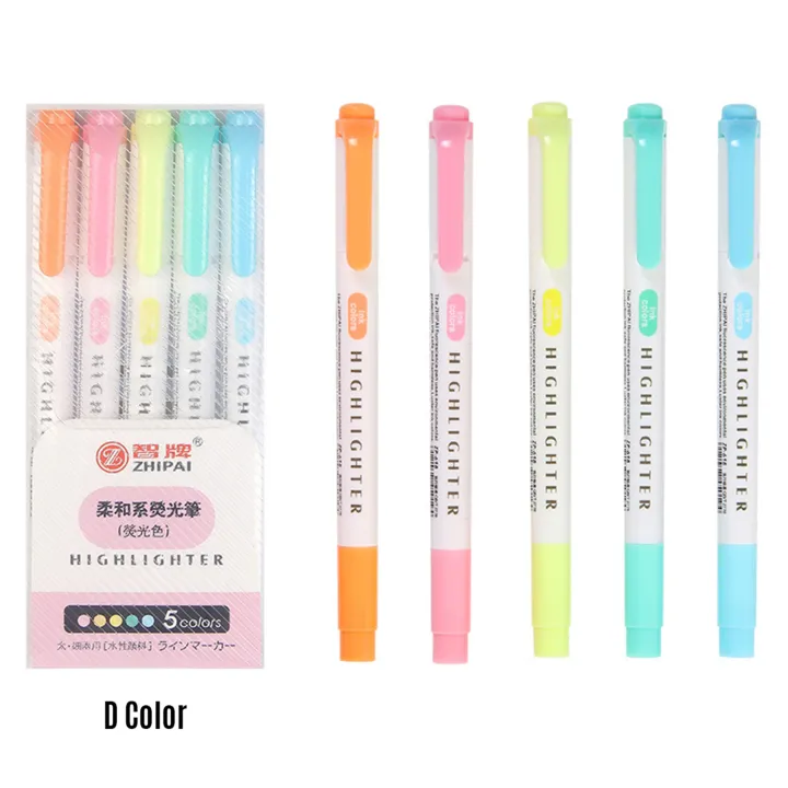 5%20Colors%20Dual%20Tip%20Highlighter%20Pens%20Broad%20Chisel%20and%20Fine%20Tips%20Marker%20Pen%20for%20for%20School%20Students%20Office%20Home%20Supplies%20-%20Image%202