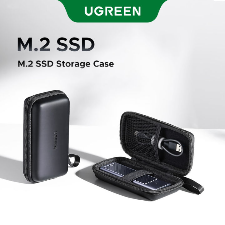 UGREEN M2 SSD Case Storage Case SSD Enclosure Bag Multi-function Storage Data Cable Storage HDD Case Bag Waterproof Travel Storage Package for SSD Case Laptop Accessories EVA+PU Hard Drive Case Bag SGS Certification
