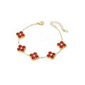 【Surprise Price】Direct selling titanium steel four-leaf clover bracelet diamond five-flower bracelet women's 18k furnace vacuum plating jewelry. 