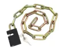 Chain Lock With Padlock Yellow Galvanised. 