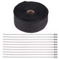 Pipe Wrap 16FT Black High Heat Insulation Exhaust Tape Cloth for Car Motorcycle. 