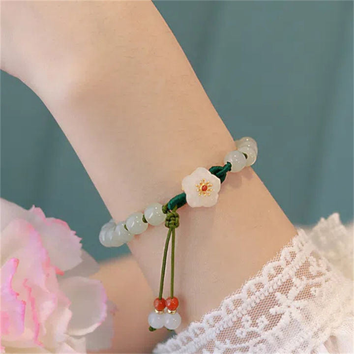 Elegant%20Round%20Jade%20Korean%20Style%20Bracelets%20White%20Color%20Peach%20Blossom%20Bracelets%20For%20Women%20Party%20Gifts%20Fashion%20Jewelry%20Accessories%20FUHENG%20-%20Image%202