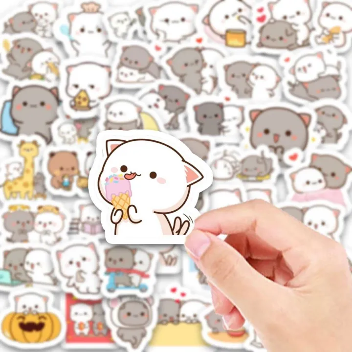 20/40/60%20pcs%20Cartoon%20Cute%20Cats%20Animal%20Sticker%20For%20Motorcycle%20Phone%20Skateboards%20-%20Image%204