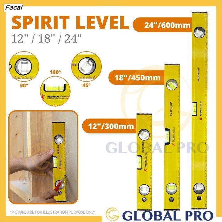 Facai [READY STOCK] REDMAN 12 / 18 / 24 Spirit Level Bubble Tube 【2025 ...