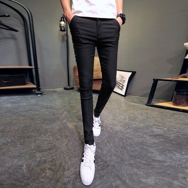Brand Men Summer Pants Fashion All Match Skinny Pants Men