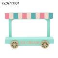 Dollhouse Ice Cream Cart Mini Ice Cream Van Wooden Toy Role Play Dollhouse Trolley Cart for Boys Girls Pretend Play 3 Dollhouse Accessories. 