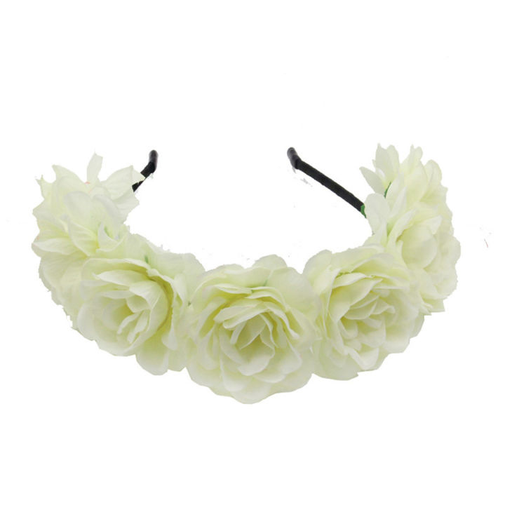 Fashion%20Women%20Bride%20Flowers%20Headband%20Mexican%20Style%20Rose%20Flower%20Crown%20Hairband%20Ladies%20Elastic%20Beach%20Hair%20Accessories%20Headband%20-%20Image%204